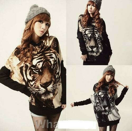 Tiger Print  Sweater Jumper-in Pullovers from Apparel & Accessories on Aliexpress.com