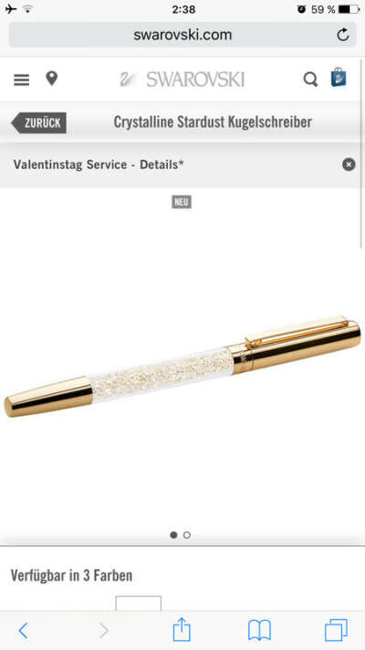 Swarovski gold pen