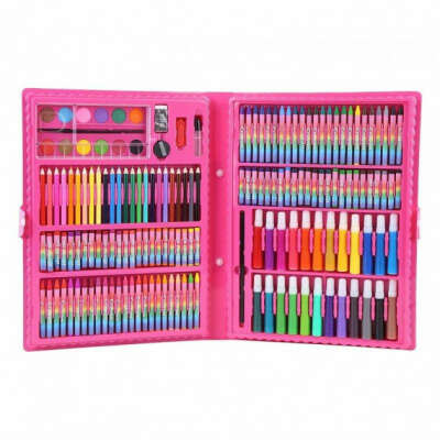 Мега набор для рисования 168 предметов подарок для ребенка розовый (6971136831217)