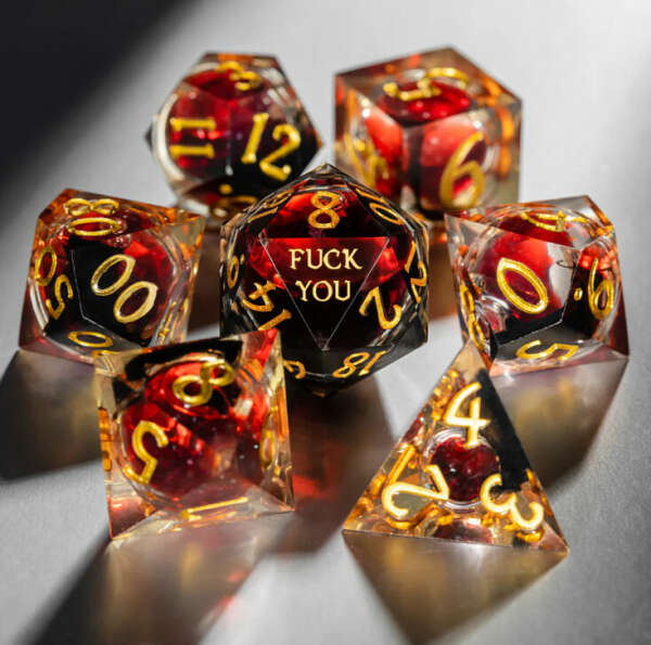 Blood gold F dice set