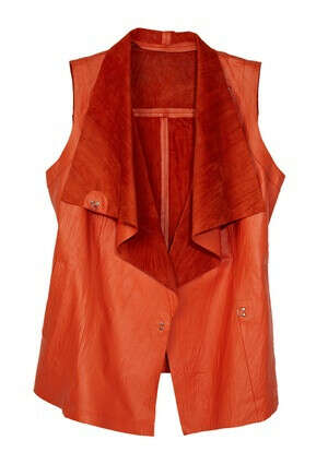 MY TRIBE Coral Leather Vest