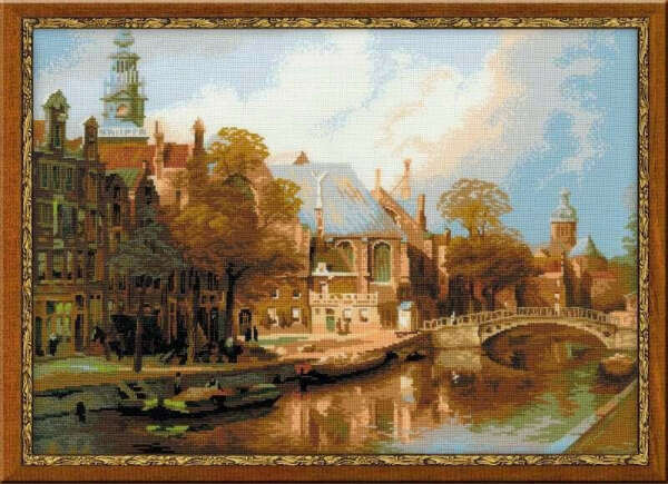«Амстердам. Старая церковь и церковь Св. Николая Чудотворца" по мотивам картины И. Клинкенберга»