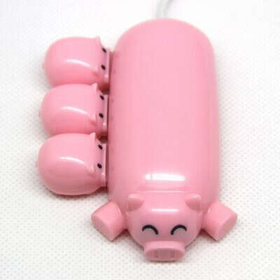 Free Shipping Cartoon Pig USB Hub A drag three HUB Hub Computer USB2.0 port splitter купить на AliExpress