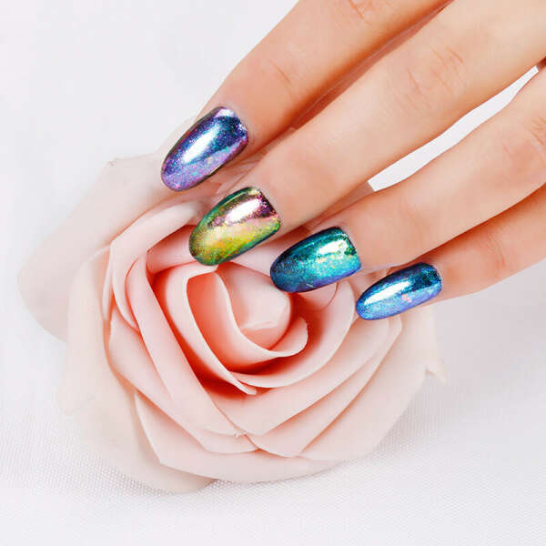 Colors Nails Sequins Transparent Chameleon Mirror Glitter Powders