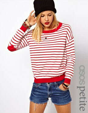 Asos Heart Elbow Striped Sweater