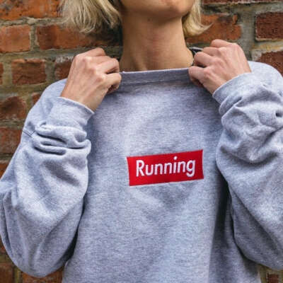 Running Box Logo – Crewneck Sweater