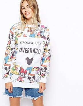 ASOS Sweatshirt with Disney Growing Up is Overrated Print