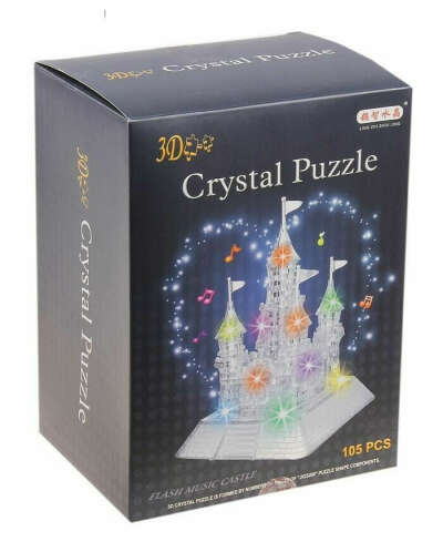 3d crystall puzzle. 3D кристаллические пазлы. Замок со светом и музыкой. цвет прозрачный