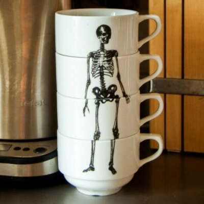 Набор кофейных чашек со скелетом Bone Cups