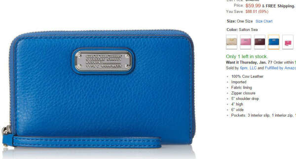 Marc by Marc Jacobs New Q Wingman Wristlet Wallet