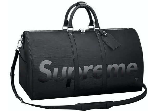 Багажная сумка Louis Vuitton x Supreme Keepall Bandouliere 55 Black