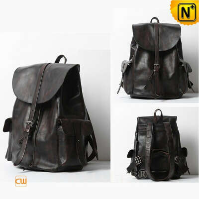 Men Leather Bags | CWMALLS® Handmade Vintage Leather Backpack CW908025 [Global Free Shipping]
