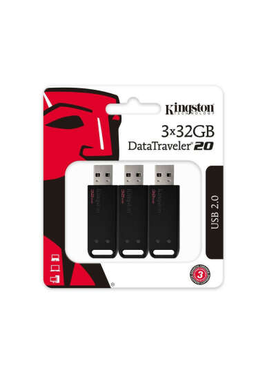 Комплект USB-накопителей DataTraveler 20, 3 х32 ГБ (DT20/32GB-3P), Kingston