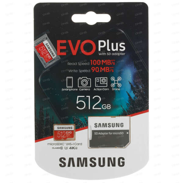 Карта памяти Samsung EVO Plus microSDXC