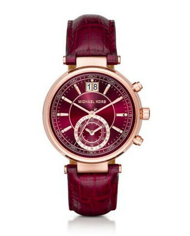 Sawyer Rose Gold-Tone and Embossed-Leather Watch | Michael Kors