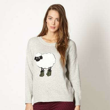 Designer grey festival sheep jumper