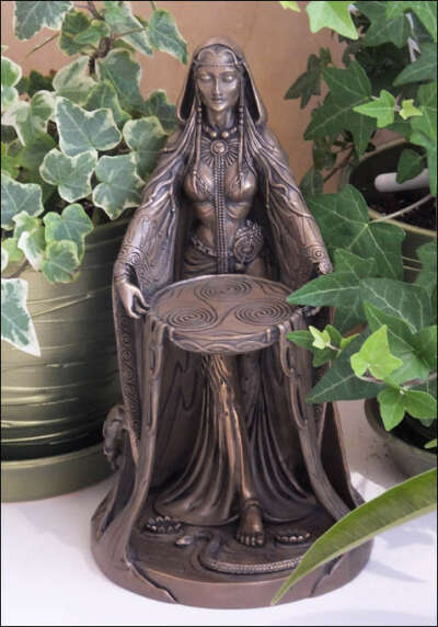 Goddess Danu Statue by Celtic Artist Maxine Miller in Bronze