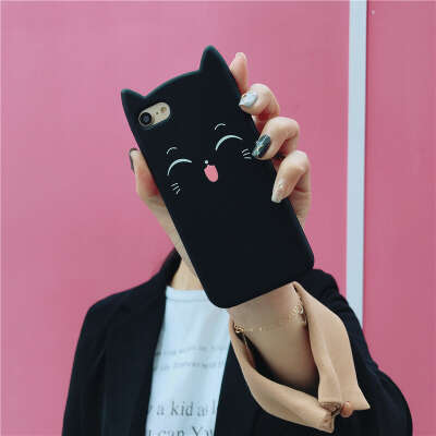 Черный кото - чехольчик (iphone 7)