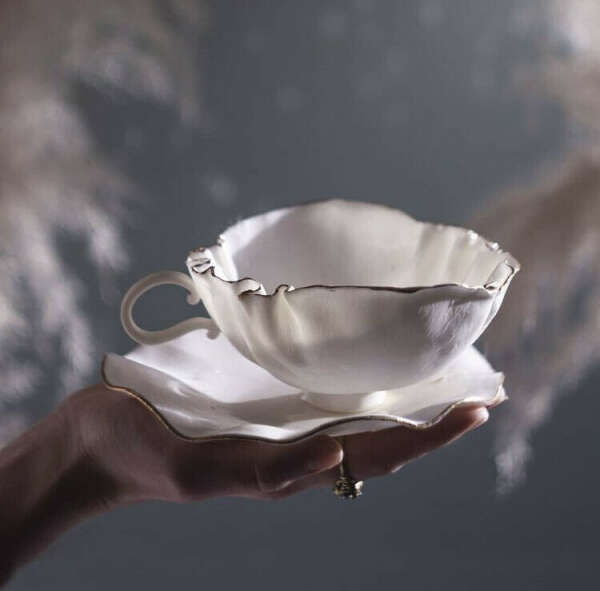 Чашка с блюдцем от htonic ceramic