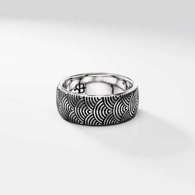 Kanagawa Band Ring in Sterling Silver (19.5)