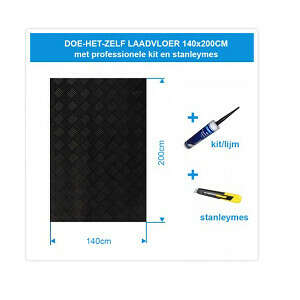 DOE-HET-ZELF LAADVLOER RUBBER | 140CM BREED | 200CM LANG INCLUSIEF KIT & STANLEYMES