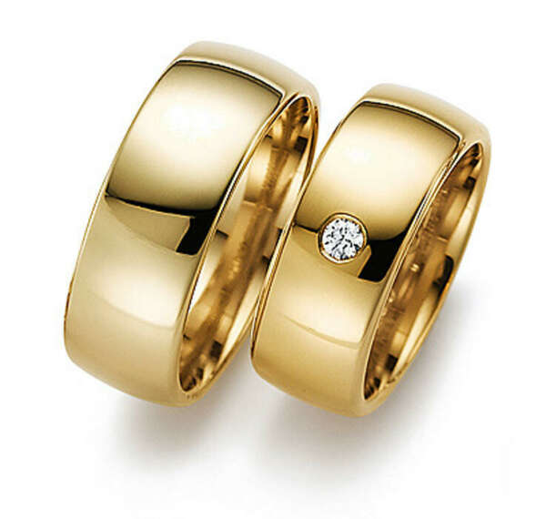 Широкие обручальные кольца из розового золота