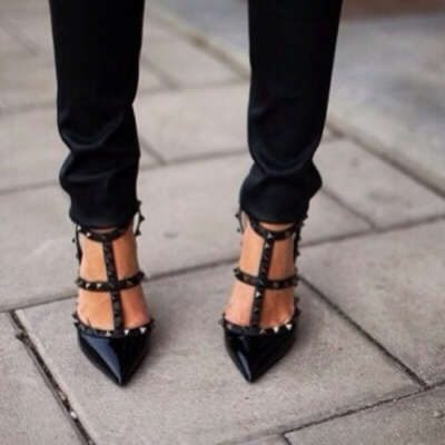 Valentino Rockstud black heels