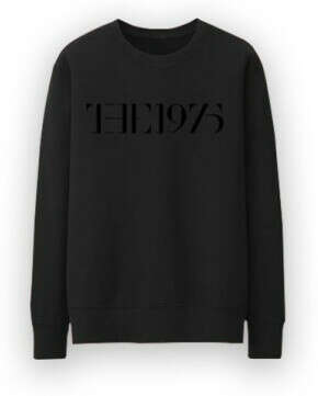 The 1975 "Black Logo Embroidered Crewneck"