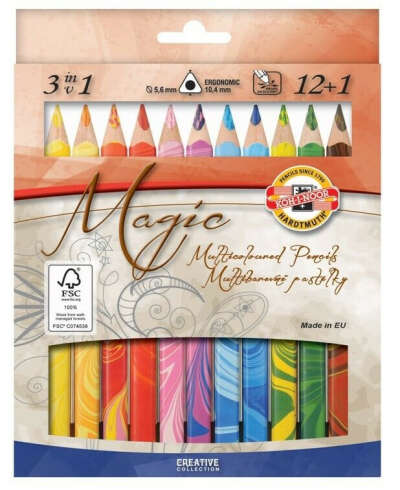Набор цветных карандашей трехгранных MAGIC 3в1 12шт