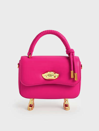 Fuchsia Calliope Top Handle Bag | CHARLES & KEITH