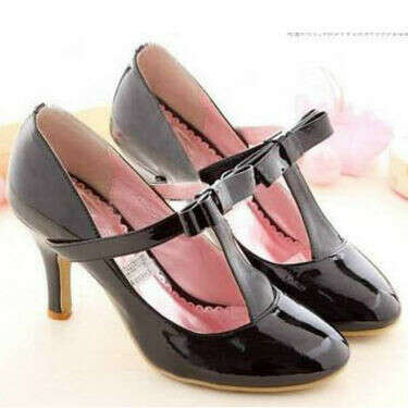 Bowknot Leather Stiletto Heel Lovely Vingtage Pumps for Women