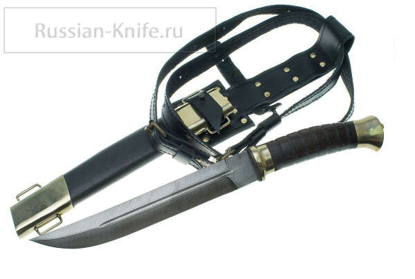 Купить ножи — Магазин Русские Ножи — Ножи — подарочные ножи — .Казачий  нож Пластунский (дамасская сталь)