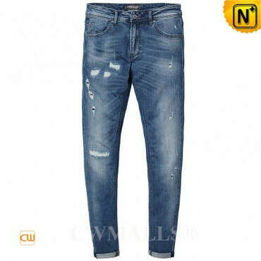 CWMALLS® Designer Tapered Ripped Jeans CW107022