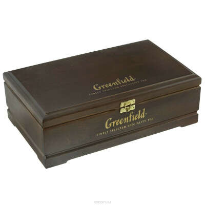 Greenfield подарочный набор: 8 видов чая, (деревянная шкатулка)