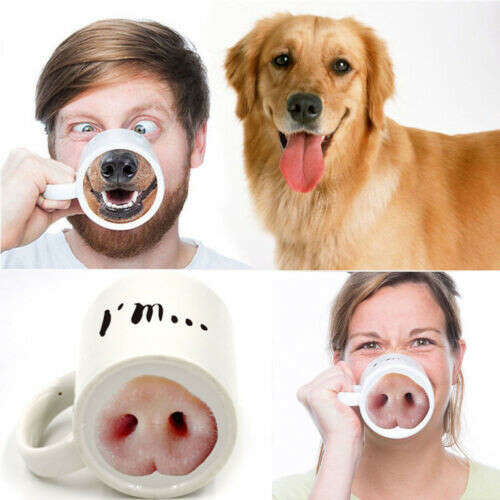 Смешная кофейная кружка с носом свиньи/собаки