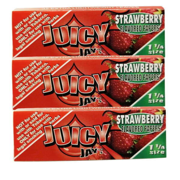Juicy Jays Strawberry 1 1/4 Rolling Papers Hemp Wrap FRESH 3 Pack RAW Elements  | eBay
