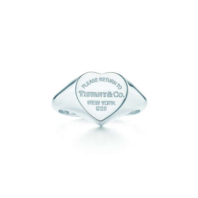 Heart signed Tiffany ring