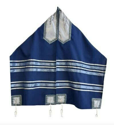 The Peace Blue Tallit Prayer Shawl, Bar Mitzvah Tallit,Tzitzit, Tallis