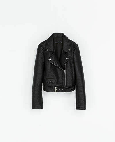 Zara Biker Fake Leather Crop Jacket