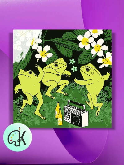 Картина по номерам "Танцующие лягушки"
