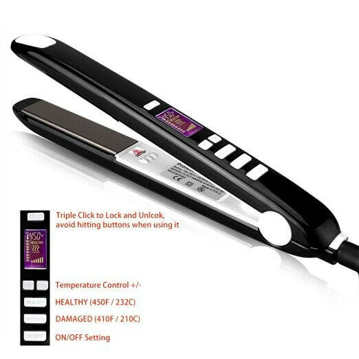 OSIR Professional Hair Straightener -- Flat Iron with Nano-Titanium Ceramic Plates can Heat Instantly