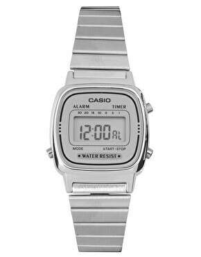 Электронные часы с серебряным корпусом и ремешком Casio Mini