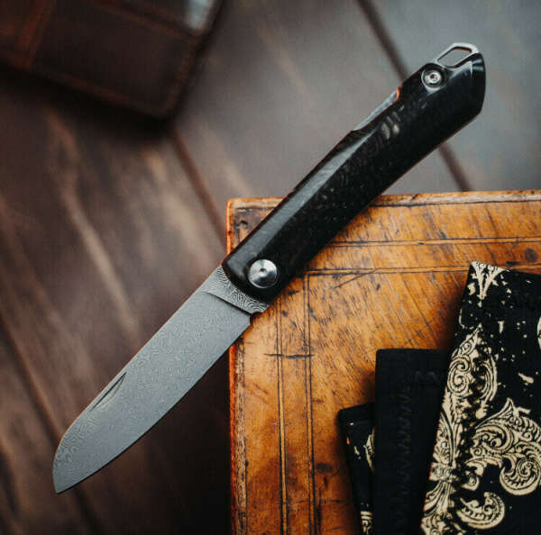 Складной нож N.C.Custom Bro Дамаск Juma Black