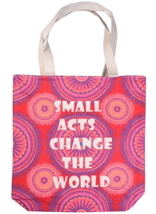 Сумка на молнии Small acts change (розовая) (37х38)