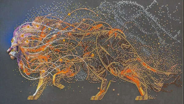 Набор для вышивания бисером Абрис Арт "Золотой лев"