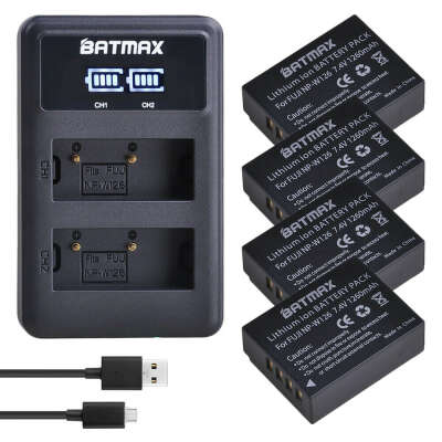 Аккумуляторы Batmax FUJI NP-W126 4 шт, 2 зарядки