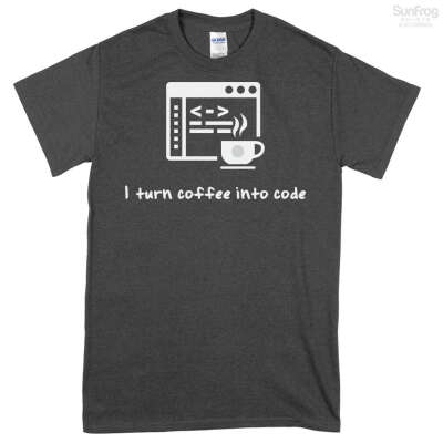 "I Turn Coffee Into Code" | Classic Guys / Unisex Tee