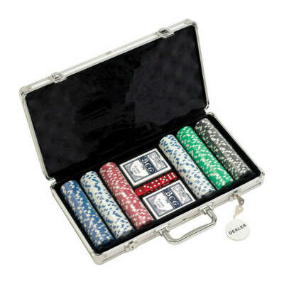Набор для игры в покер 300 фишек в алюминиевом кейсе