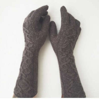 Длинные-предлинные теплые! вязаные перчатки или митенки