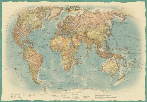 Карта мира + булавки-флажки